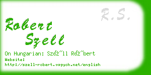 robert szell business card